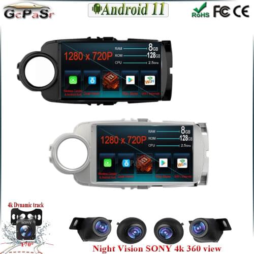 DSP IPS 9'' Android 11 CarPlay for Toyota Yaris 2012 2013 20014 2015 2016 2017 Car Radio GPS Navigation BT WIFI android auto