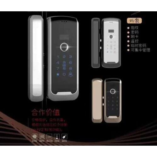 WIFI Temperary Password/Fingerprint / Card /Remote Access Control Glass Door Lock