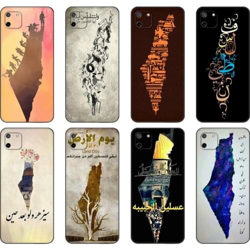 Black tpu Case For OPPO Realme C11 C20 C21 Case Back Cover Bumper Palestine Broadsword