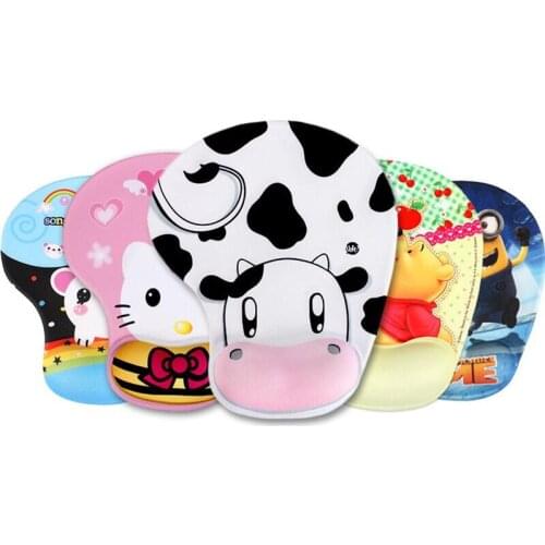 Hot Sell Thicken Cartoon 3D Comfy Wrist Mouse Pad For Optical / Trackball Mat Mice Pad Computer Cs Go Gaming Mouse Pad