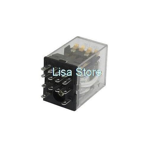 JQX-13F MY4 DC 12V Coil Green LED General Purpose Power Relay 4PDT 14-Pin