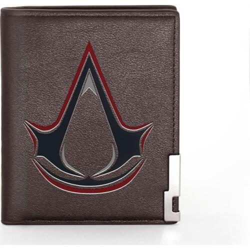 Classic Fashion Assassin Theme Printing Mens Wallet Leather Purse For Men Credit Card Holder Short Male Slim Coin Money Bags