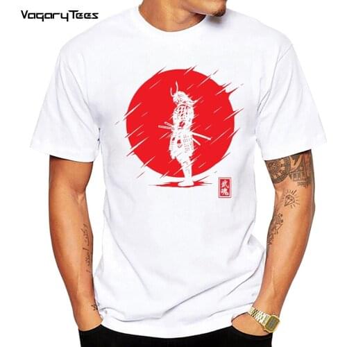 Summer Fashion Samurai Spirit Tshirt Men Clothes Vintage Japanese Sunset Style Print Punk Rock Graphic Tshirt homme Casual Tops
