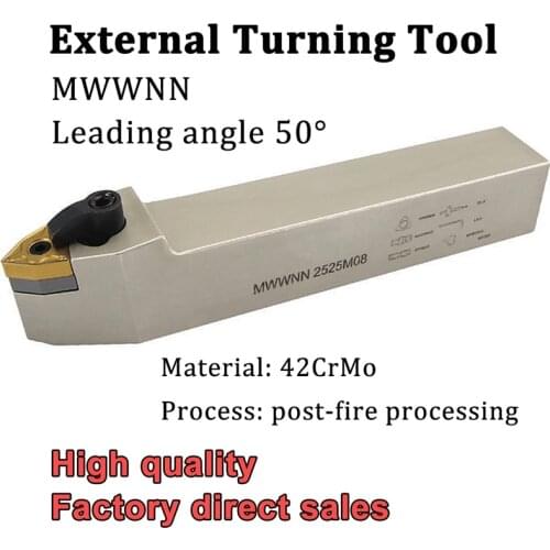 MWWNN2020K08 MWWNN2525M08 MWWNN External Turning Tool Holder CNC Lathe Cutter Tools For Carbide Inserts WNMG080408 WNMG 080404