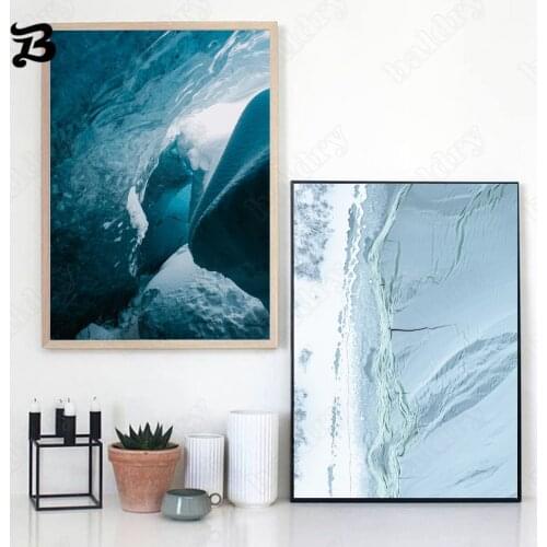 Canvas Painting Wall Art Landscape Painting Fantasy Glacier Art Canvas Posters and Prints for Living Room Home Wall Decoration
