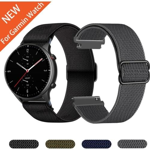 Nylon Solo Loop Strap For Garmin Venu 2 band Fabric Elastic for Garmin Venu Sq vivoactive 3 & 4 move 3 Belt bracelet Watchbands