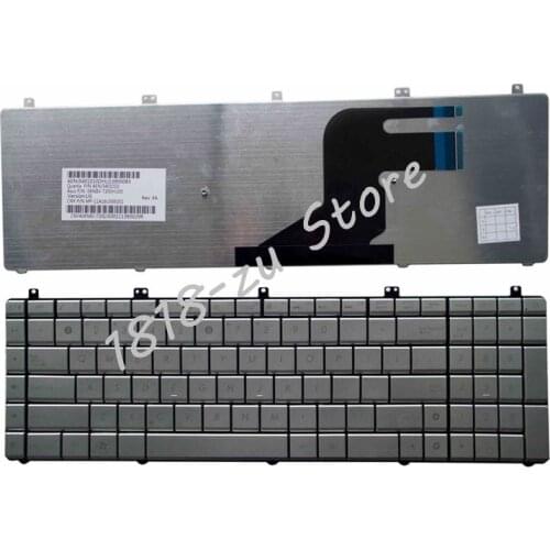 YALUZU NEW US Layout Silver Laptop Keyboard for Asus series N55 N55SL N55SF N55SF English silver
