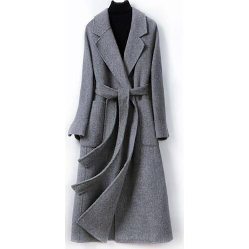 Autumn Winter Wool Jackets Women Double-sided Woolen Coat Female Jackets Slim Thicken Warm Mid-length Elegant Wool Overcoat