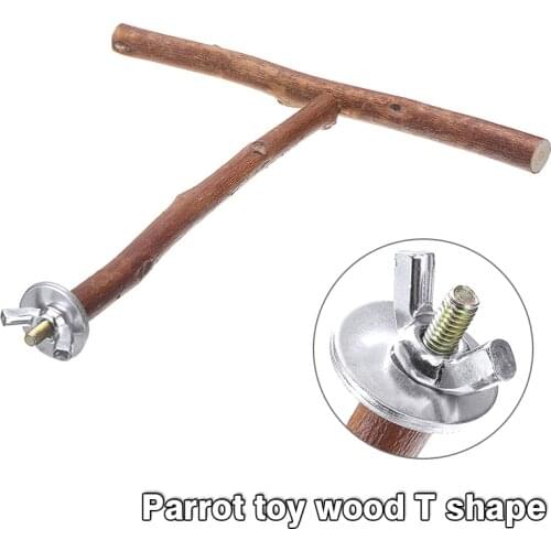 Parrot Cage Bird Perch Wood Training Grinding Chewing Stick Parakeet Toys Pet Products 15cmx18cm