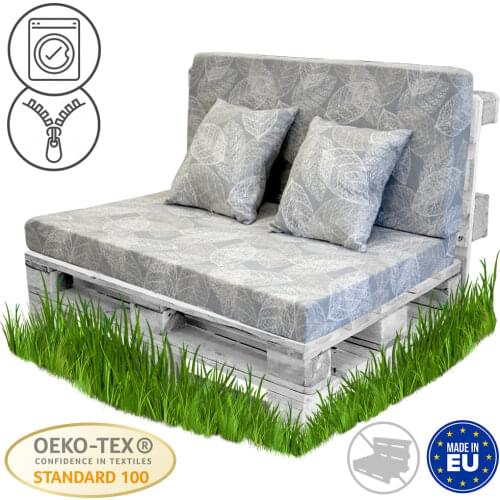 BCASE back cushion pallet Espuma Respaldo pallet truck, include Up Seat and Respaldo, Ideal for Garden, Terrace, patio and balcony, White