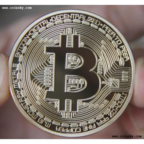 Gold Plated Bitcoin Coin Collectible Gift Casascius Bit Coin BTC Coin Art Collection Physical Gold Commemorative Coins