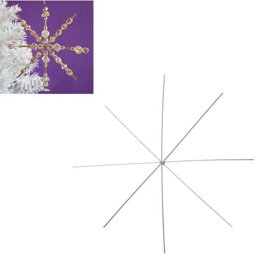 5PCs Copper Beading Ornament Wire Form Snowflake (Fits 1mm Hole Beads) Silver color DIY Craft supplies jewelry making 10cm