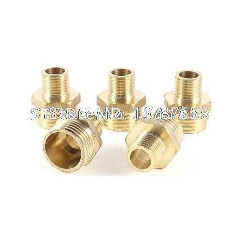 5pcs Male 1/2"PT to Male 1/4"PT Straight Pipe Joint Fitting Connector