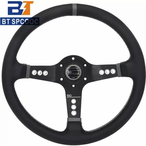 Steering Wheel 14inch Deep Corn Leather Steering Wheel 350mm High Quality 2020 Sport Stering Wheel With LOGO