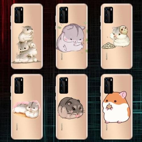 Hamsters cartoon cute Phone Case Transparent for Huawei honor A X V 9 8 10 20 I S max note pro mate lite