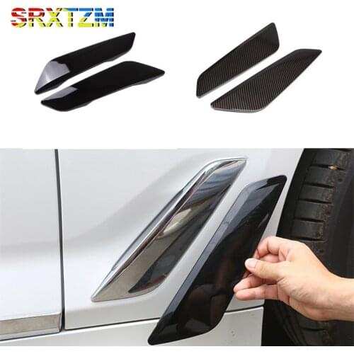 SRXTZM For BMW 5 Series G30 G31 2017 2018 Black ABS Carbon Fiber Car Side Wing Air Flow Fender Grill Outlet Intake Vent Cover