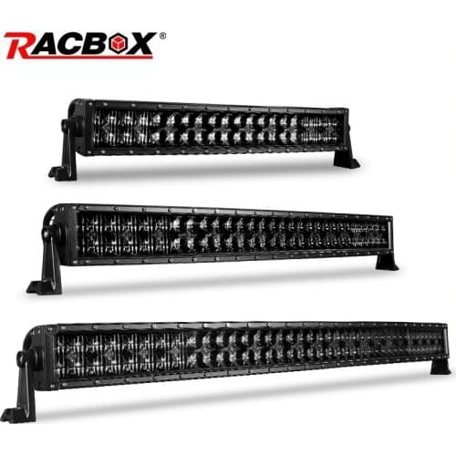 22 32 42 Inch Curved Offroad LED Light Bar Black 5D Lens Dual Row 12V 24V Spot Flood Combo Beam For Jeep LADA ATV UAZ UTV Truck