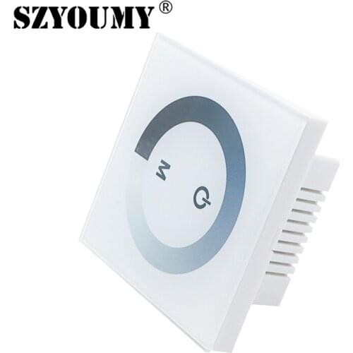 SZYOUMY 12V-24V Wall Type Touch brightness LED Panel Dimmer for 3528 5050 2835 Single Color LED Strip Tape LED Module Free ship