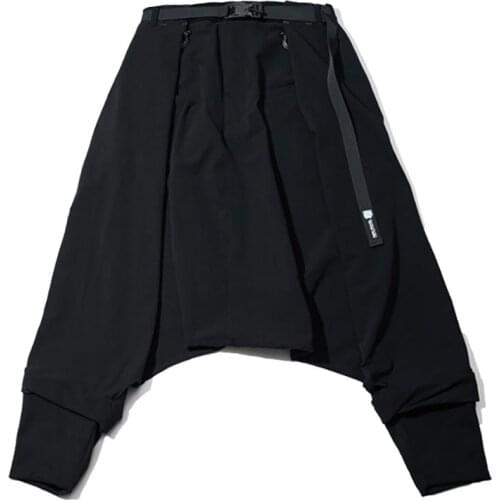 PUPIL TRAVEL PT-2001 Techwear Mens Drawcord Waist Harem Pants Hip Hop Style Jogger Punk Streetwear Fashion