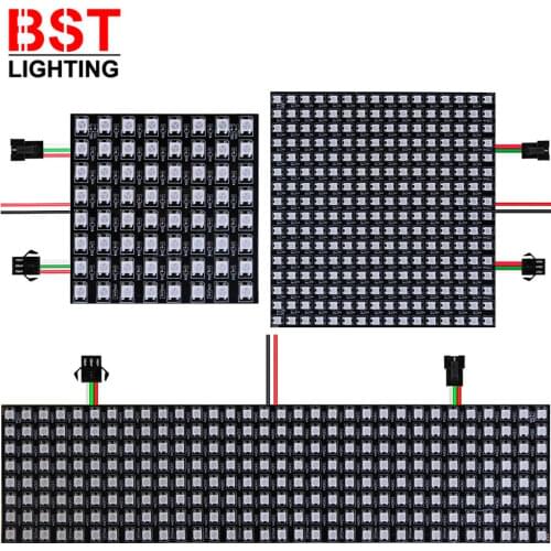WS2812B LED Digital Flexible Individually Addressable Panel Light WS2812IC 8x8 16x16 Module Matrix Screen DC5V