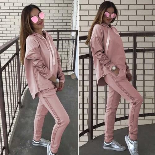 Women 2 Piece Outfits 2018 Cotton Woman Tracksuit 2 Pieces Jogging Sets Autumn Winter Hoodies Womens Outwear Casual Fitness Sets
