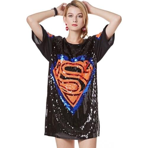 Summer Casual Elegant Vintage Straigh Short Sleeve Embroidery O-neck High Street Free Size Black White Women Sequin Dress 9957