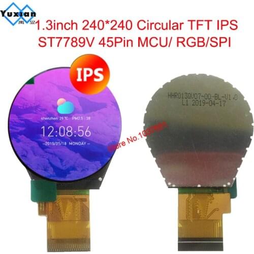 1.3inch TFT color lcd panel display round circular circle 240*240 RGB sip mcu 45pin ST7789V