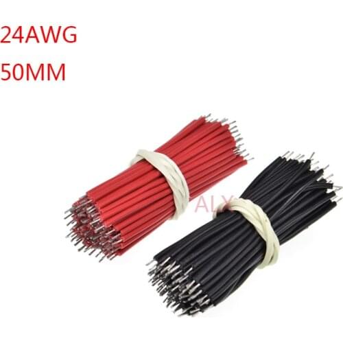 100PCS 24AWG 50MM LONG Tin-Plated Breadboard Jumper Cable Flexible Two Ends PVC Electronic conductor Wire FOR PCB