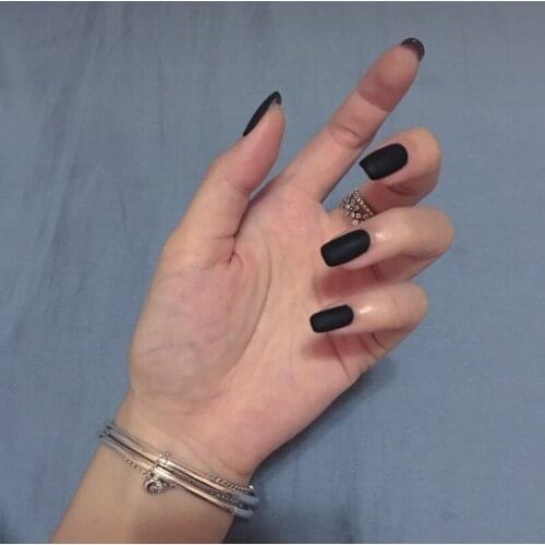 24Pcs False Nail Full Cover press on Scrub Fresh Temperament false nails matte Wearable Fake Nails