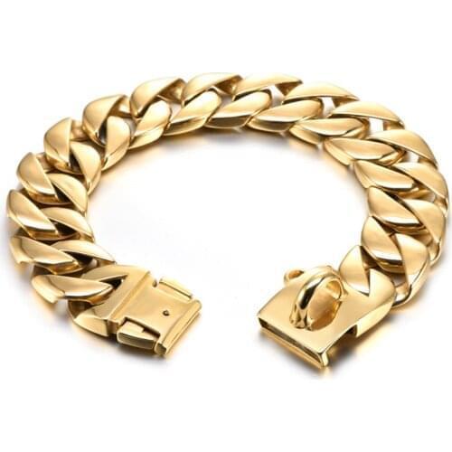 43mm Stainless Steel Large Dog Collar Bully Chain Dog Pet Collar Super Heavy Trainning High Polished Chain Rottweiler Pitbull