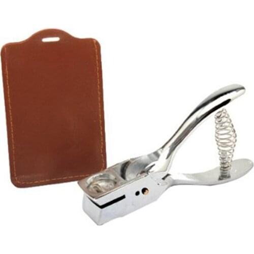 9772 Id Card Badge Metal Hand Held Slot Hole Punch Puncher Office Kit Silver