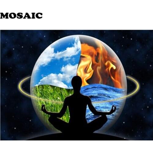 New 5d diy diamond painting full square drill diamond cross stitch rhinestone pasted painting universe drill Yoga earth