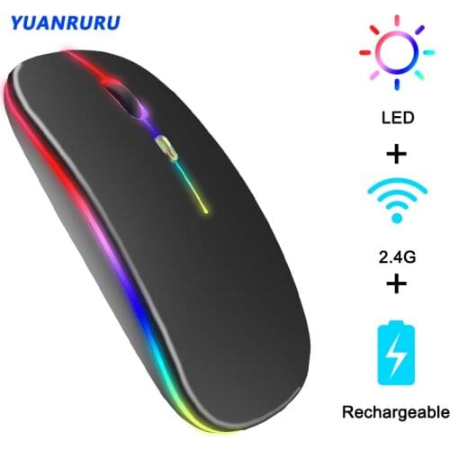 Wireless Mouse RGB Rechargeable 2.4G Silent Laptop Gaming Wireless Mause LED Ergonomic Gaming Mouse For Laptop PC