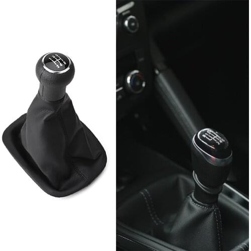 Black 5-Speed Shifts Knob Gear Boot Cover for Volkswagens PASSATs B5