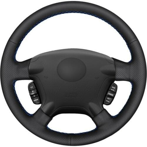 Car Steering Wheel Cover DIY Hand-stitched Black Artificial Leather For Honda CR-V CRV 2002-2006