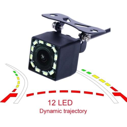 Fisheye Dynamic trajectory HD CCD 4 8 12 LED Lights Universal Waterproof Rear View Camera Parking Night Vision for gps radio