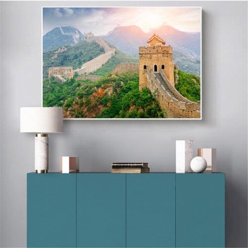 China The Great Wall Pictures for Living Room Canvas Painting Wall Art Chinese Picture Beijing Mountain Landscape Sunset Poster