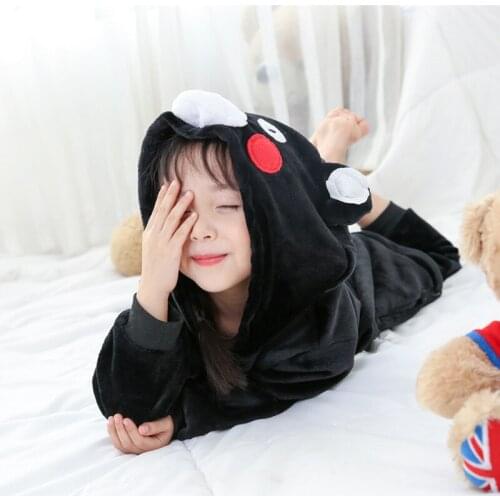 Children Kids Animal Costume Cosplay Kumamon Bear Halloween Anime Hooded Onesie Costumes Jumpsuit for Boy Girl Pajama