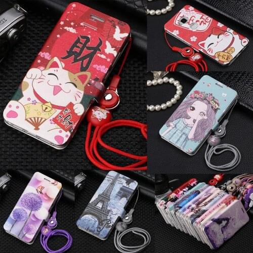 Cute Painted Flip Wallet Stand Leather Case For Huawei Honor 5X 5 X / GR5 GR 5 KIW-L21 KIW-AL10 KIW AL10 L21 2016 Book Case