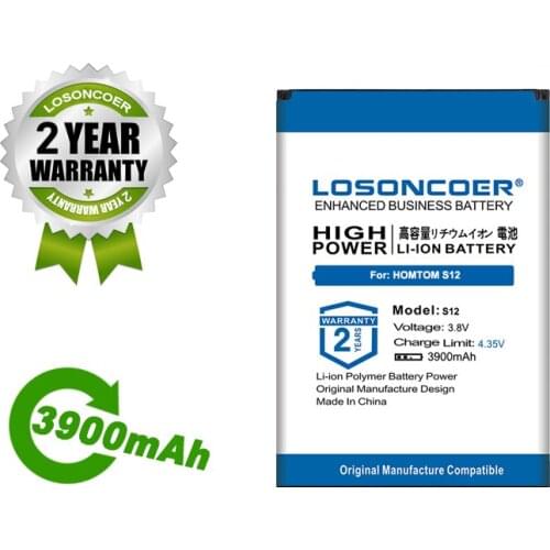 LOSONCOER Battery 3900mah For HOMTOM S12 MT6580 5.0" Battery Mobile Phone