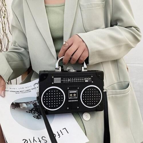 Fashion Pu Leather Shoulder Bag Women Retro Radio Box Handbag Womens 2021 Summer New Brand Designer Casual Messenger Bag Woman
