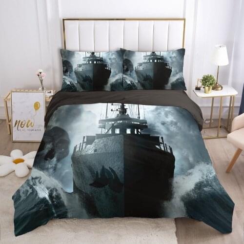 Cartoon Hallowmas Kids Bedding set for Children baby boy girls Duvet cover set pillow case Bed linens Quilt cover Ghost ship