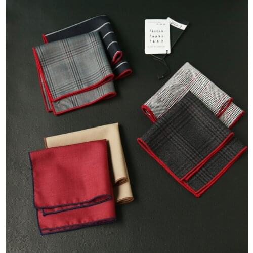 Mens fashion bussiness suit handkerchiefs pocket square print plaid 23x23cm 10pcs/lot