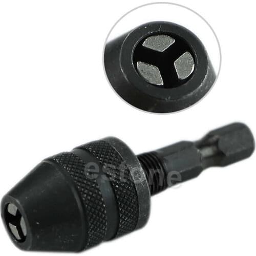 New 1/4 Snap In Hex Shank Keyless Electric Drill Chuck Conversion Clamp 0.3-3mm T5UC