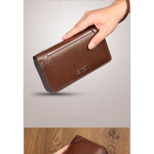 New Genuine Leather Men Clutch Bags Wallets Leather Men Bags Wallet Leather Long Wallet With Coin Pocket men Purse