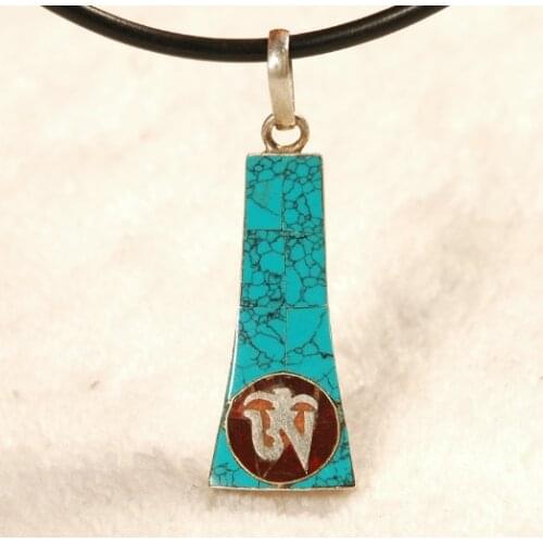 Handmade 925 Silver Nepalese Endless Knot Pendant Necklace Tibetan OM Pendant Necklace Silver Good Luck Amulet