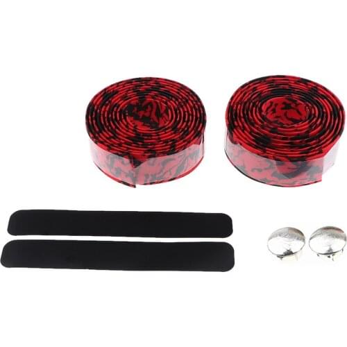 1Pair Anti-slip Bicycle Handlebar Tape Straps Cycle Accessories Carbon Surface + EVA Foam Handle Bar Strap – 200cm