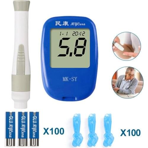 Blood Glucose Monitoring System 5s Quick Check 100 Test Strips Lancets Home Use Multifuntional Medical Health Blood Analysis
