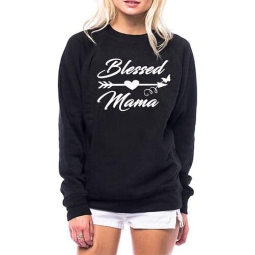 Skuggnas New Arrival Blessed Mama Sweatshirt Crewneck- Blessed Mama Jumper Mom Gift Gift for Mom Mothers Day Gift Drop Shipping