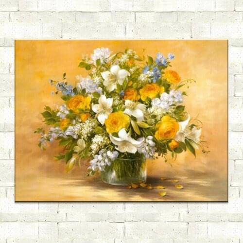Modern Home Decoration Wall Decor Painting Canvas Art Hd Print Flower arrangement art oil flower canvas cheap modern painting